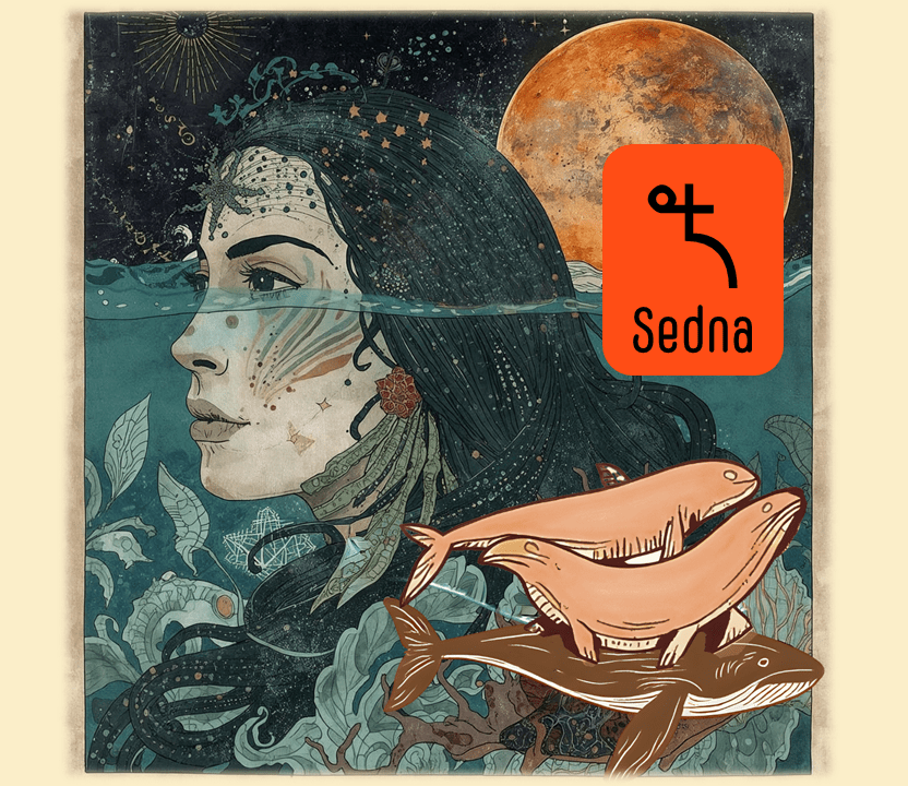 Illustration of Sedna the planet and the Inuit goddess its named after